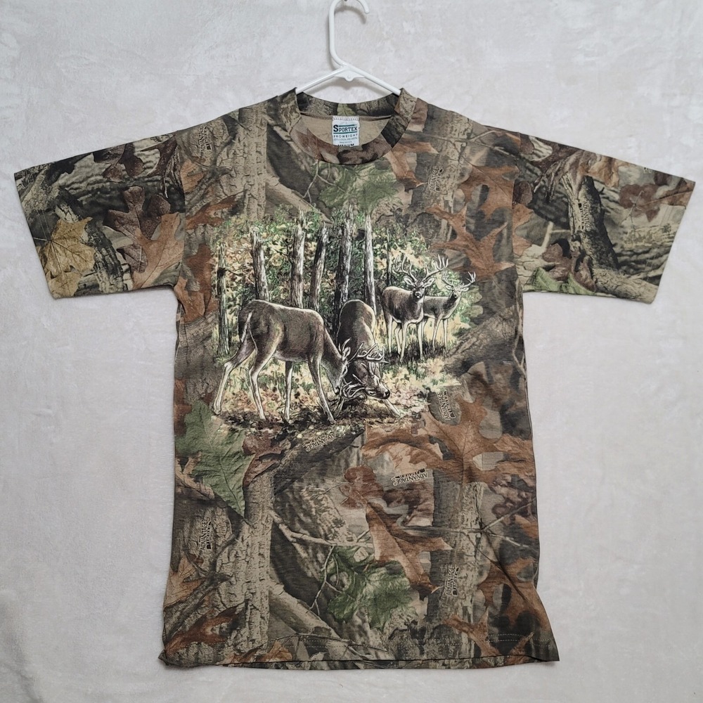 Advantage Timber Mens Camo T Shirt Size Medium Camouflage Short Sleeve Sportex